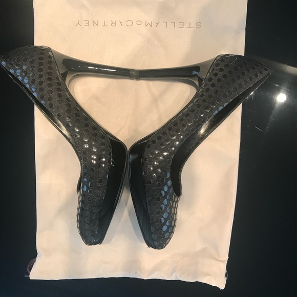 Stella McCartney Black Sequined Heels Size 38 - Picture 5 of 8